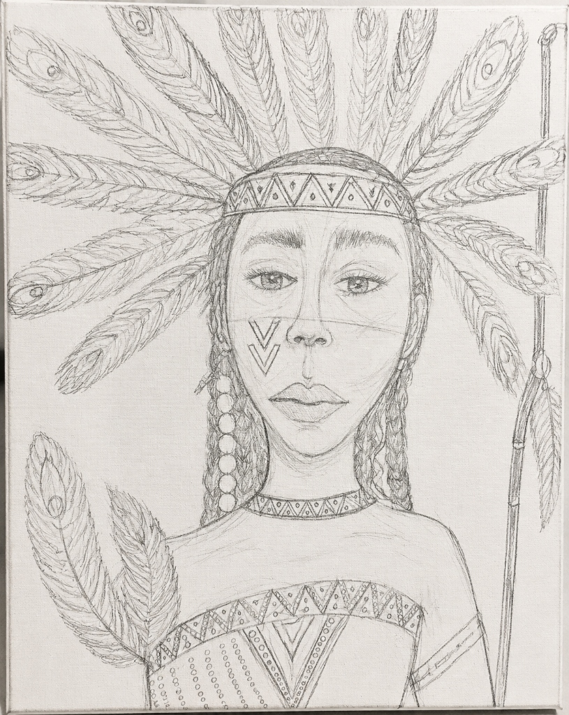 Peacock Spirit Pencil Sketch Print