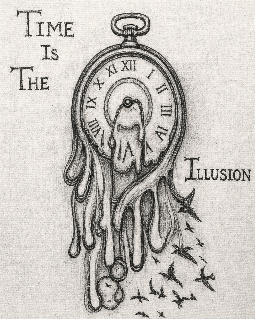 Time Is The Illusion Pencil Sketch Print