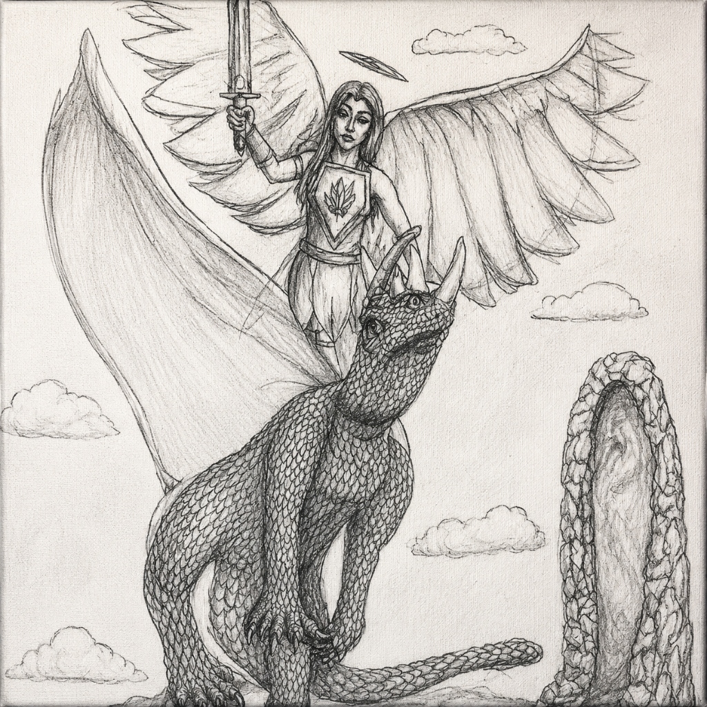 Warriors of light Pencil Sketch Print