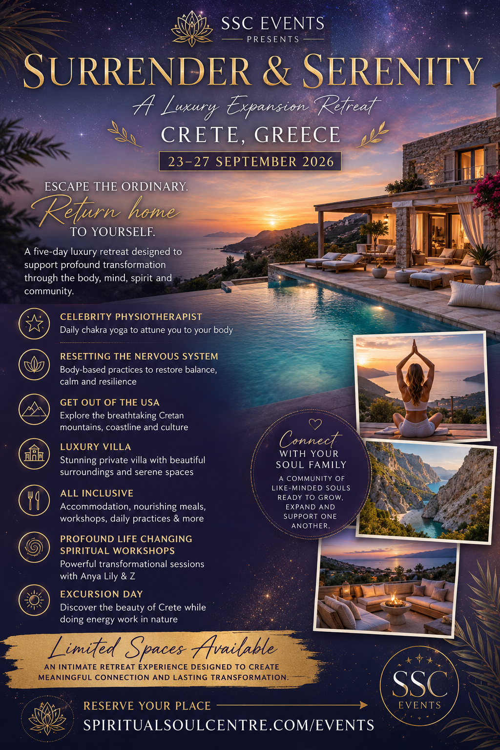 Escape to Europe - Surrender and Serenity Luxury Expansion Retreat in Crete, Greece