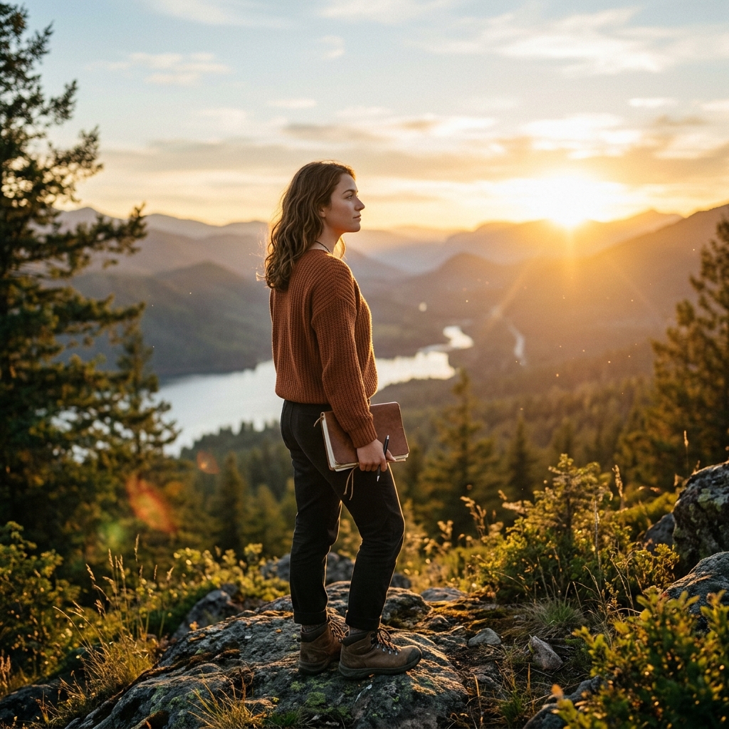 University student finding identity at a spiritual wellness retreat